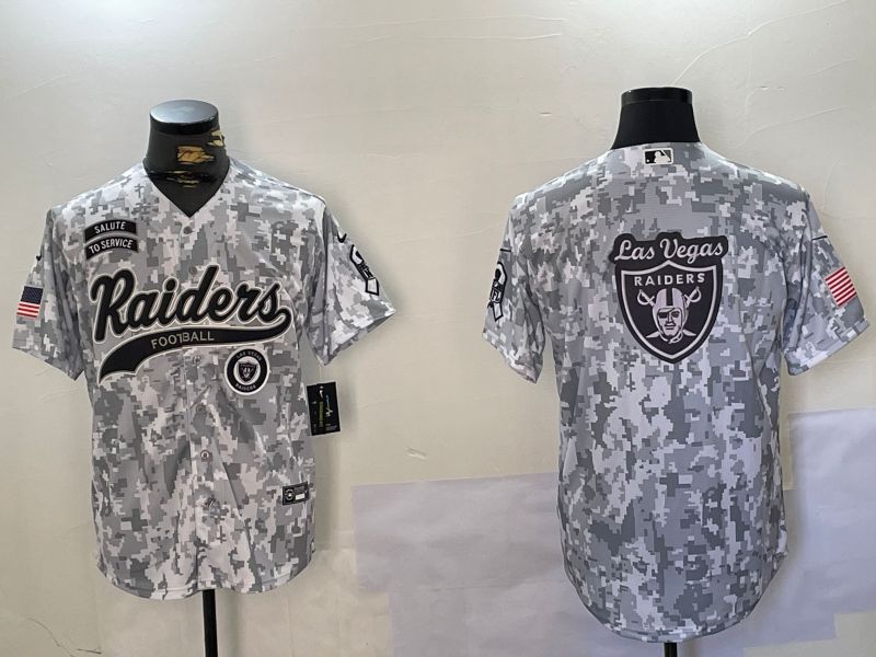 Men Oakland Raiders Blank Nike Arctic Camo 2024 Salute to Service Limited NFL Jersey style 12->oakland raiders->NFL Jersey